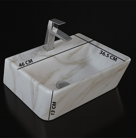 MS-2307 XYLOAN WALL MOUNTED BASIN GLOSSY (18"X14") - Image 3