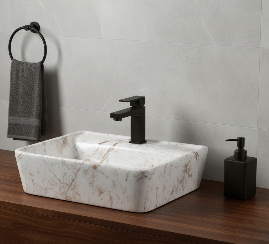 MS-2316 XYLOAN WALL MOUNTED BASIN GLOSSY (18"X14") - Image 2