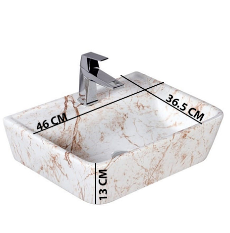 MS-2316 XYLOAN WALL MOUNTED BASIN GLOSSY (18"X14") - Image 3