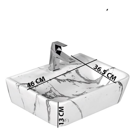 MS-2317 XYLAON WALL MOUNTED BASIN GLOSSY (18"X14") - Image 3