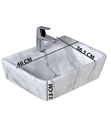 MS-2318 XYLOAN WALL MOUNTED BASIN GLOSSY (18"X14") - Image 3