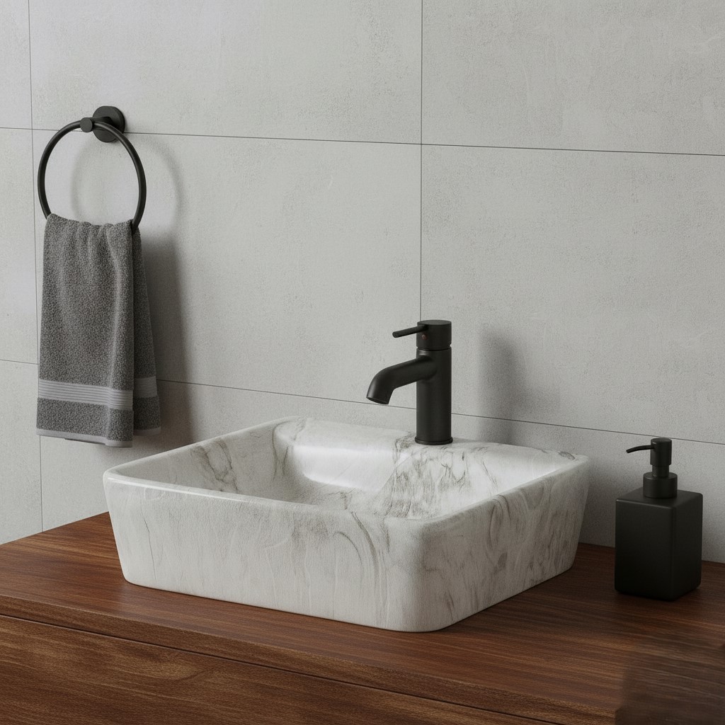 MS-2319 XYLOAN WALL MOUNTED BASIN GLOSSY (18"X14") - Image 2