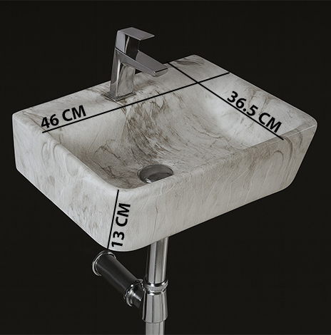 MS-2319 XYLOAN WALL MOUNTED BASIN GLOSSY (18"X14") - Image 3
