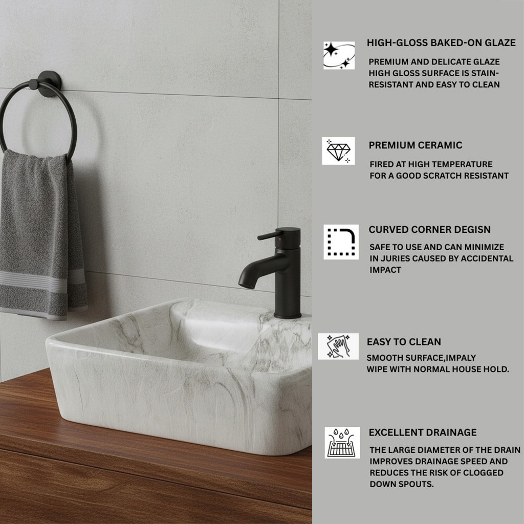 MS-2319 XYLOAN WALL MOUNTED BASIN GLOSSY (18"X14") - Image 4