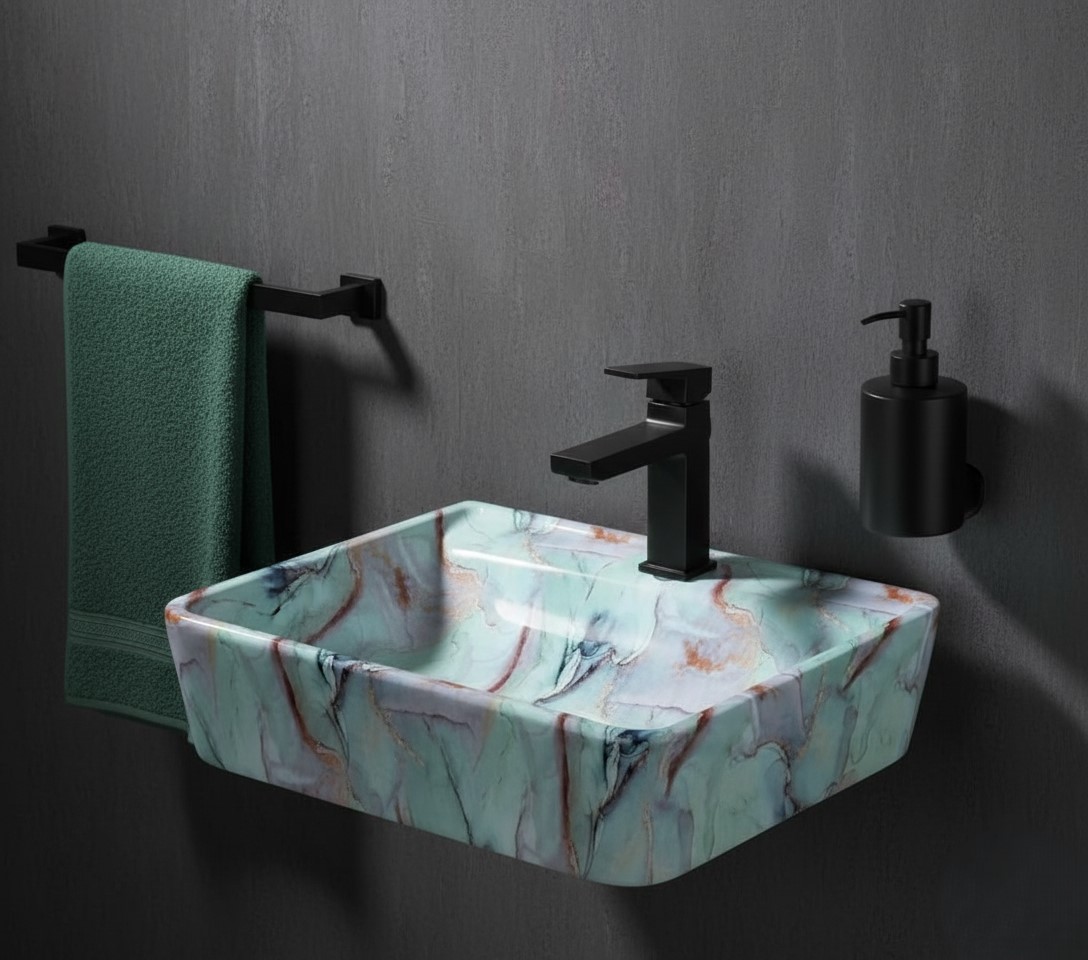 MS-2322 XYLOAN WALL MOUNTED BASIN GLOSSY (18"X14") - Image 2