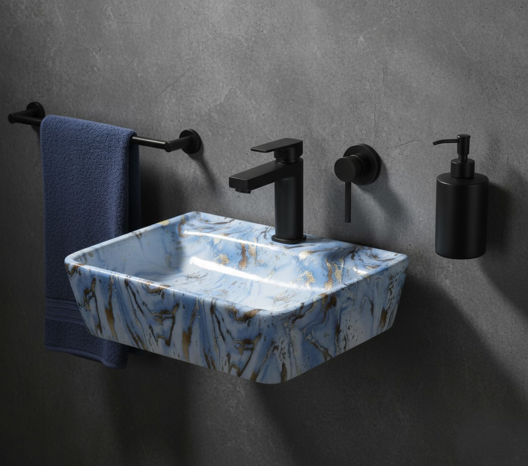 MS-2323 XYLOAN WALL MOUNTED BASIN GLOSSY (18"X14") - Image 2