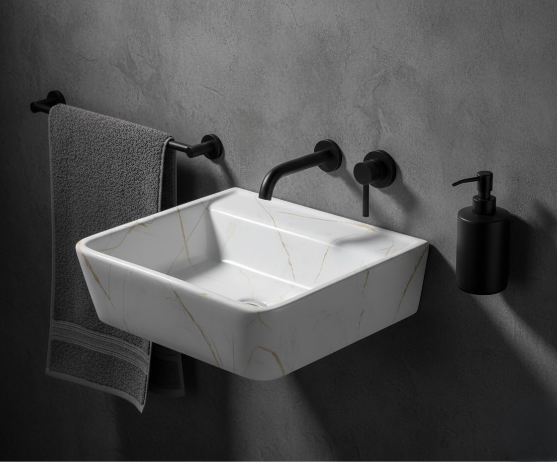 MS-2324 XYLOAN WALL MOUNTED BASIN GLOSSY (18"X14") - Image 2