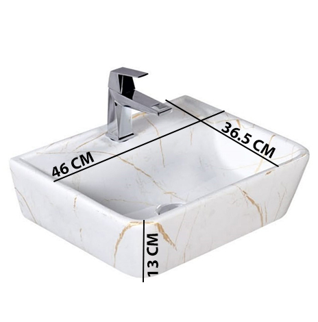 MS-2324 XYLOAN WALL MOUNTED BASIN GLOSSY (18"X14") - Image 3