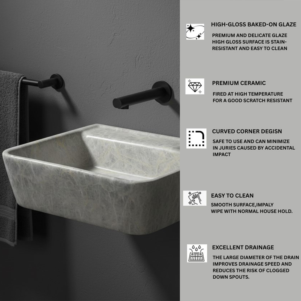 MS-2325 XYLOAN WALL MOUNTED BASIN GLOSSY (18"X14") - Image 4