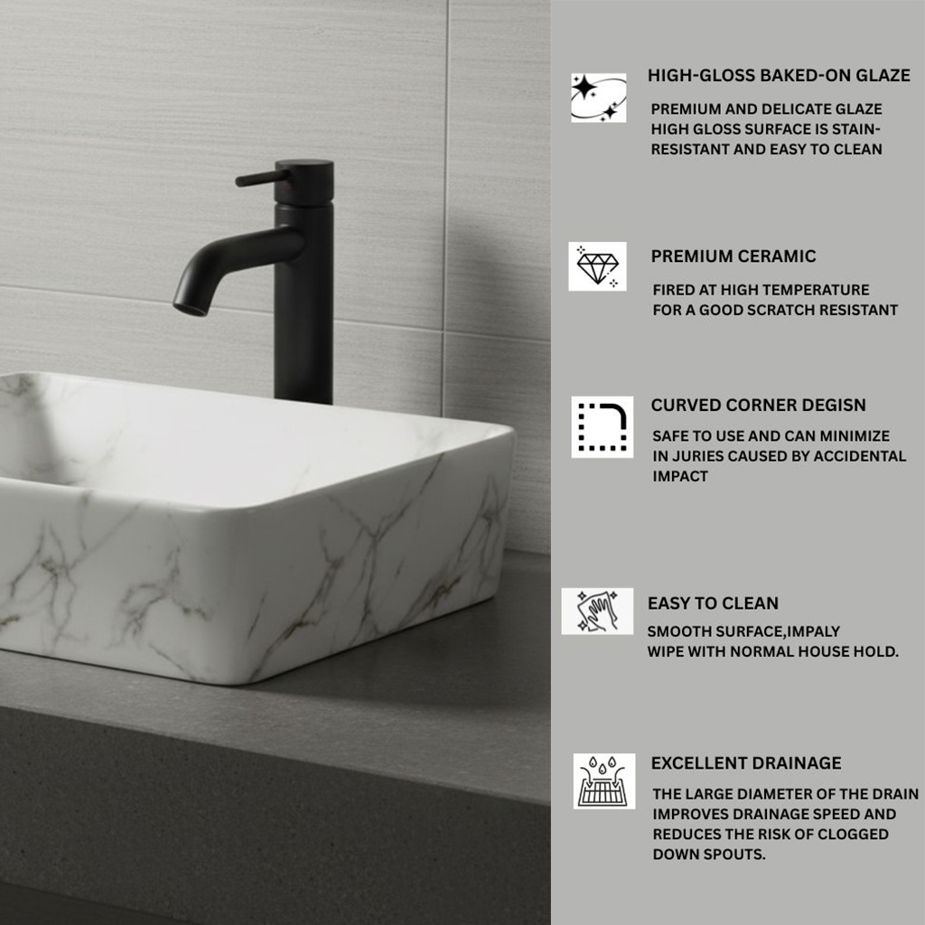 MS-2402 XYLOAN TABLE TOP BASIN GLOSSY (22"X14") - Image 4