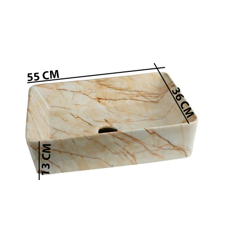 MS-2404 XYLOAN TABLE TOP BASIN GLOSSY (22"X14") - Image 3