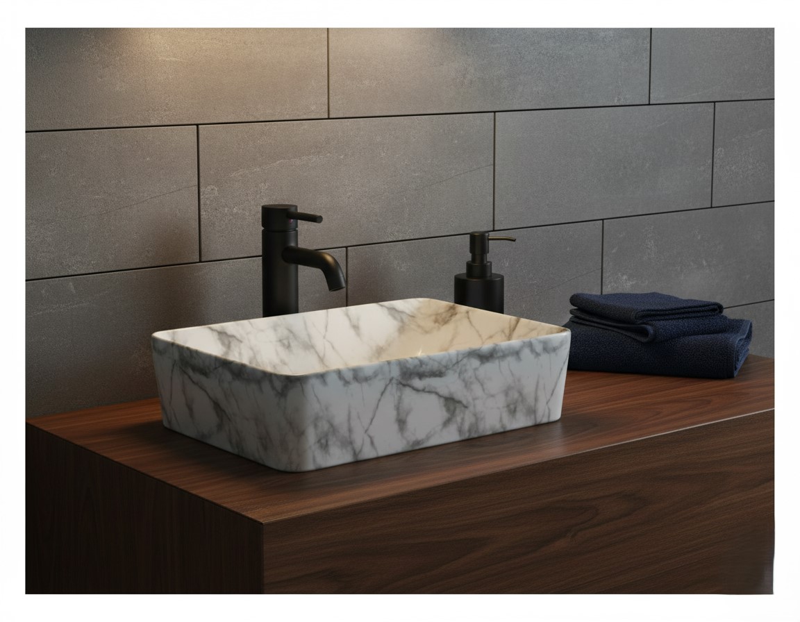 MS-2405 XYLOAN TABLE TOP BASIN GLOSSY (22"X14") - Image 2