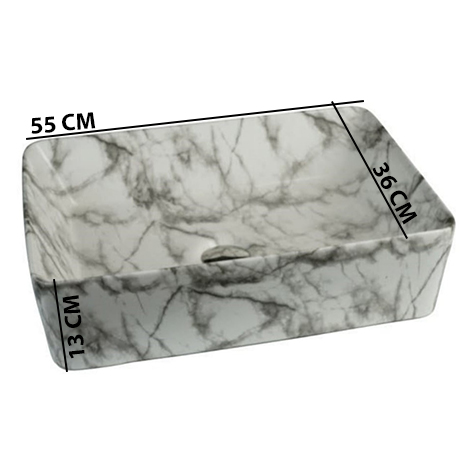MS-2405 XYLOAN TABLE TOP BASIN GLOSSY (22"X14") - Image 3