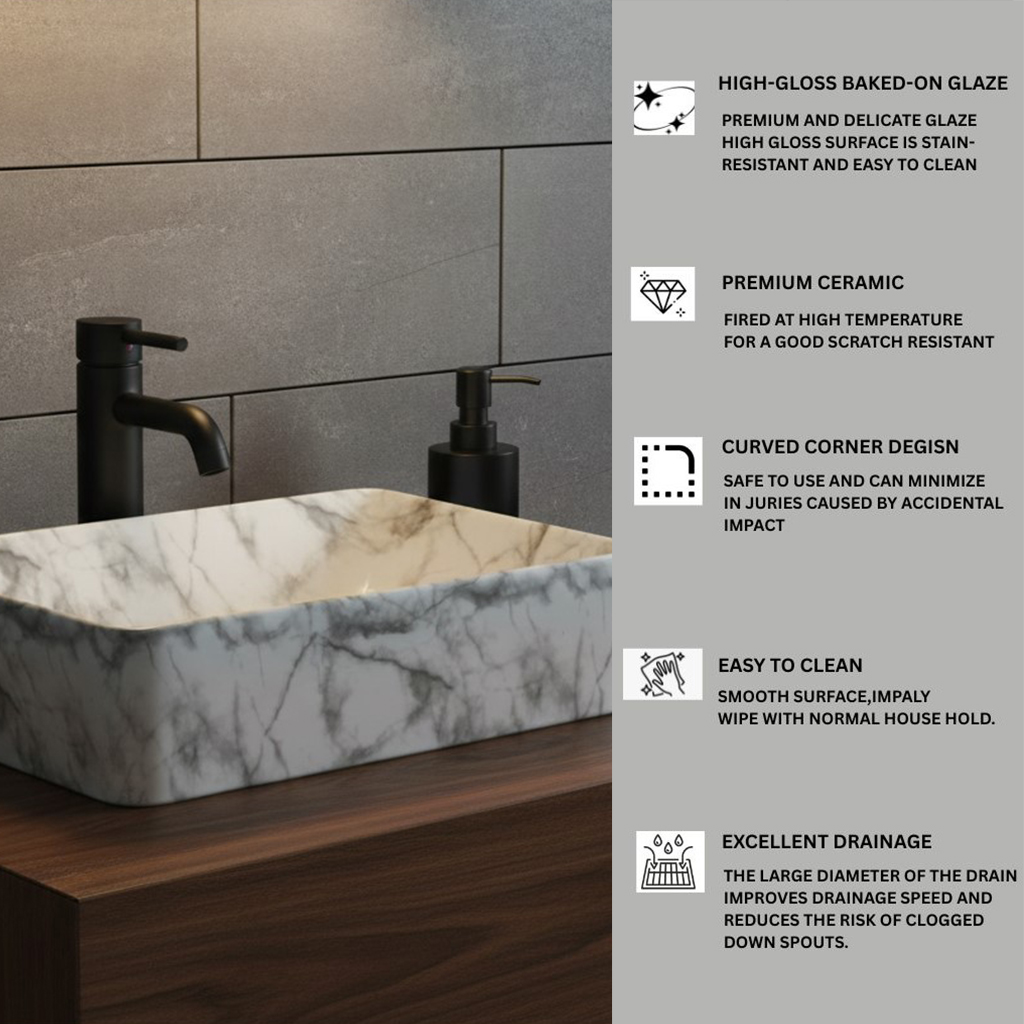 MS-2405 XYLOAN TABLE TOP BASIN GLOSSY (22"X14") - Image 4