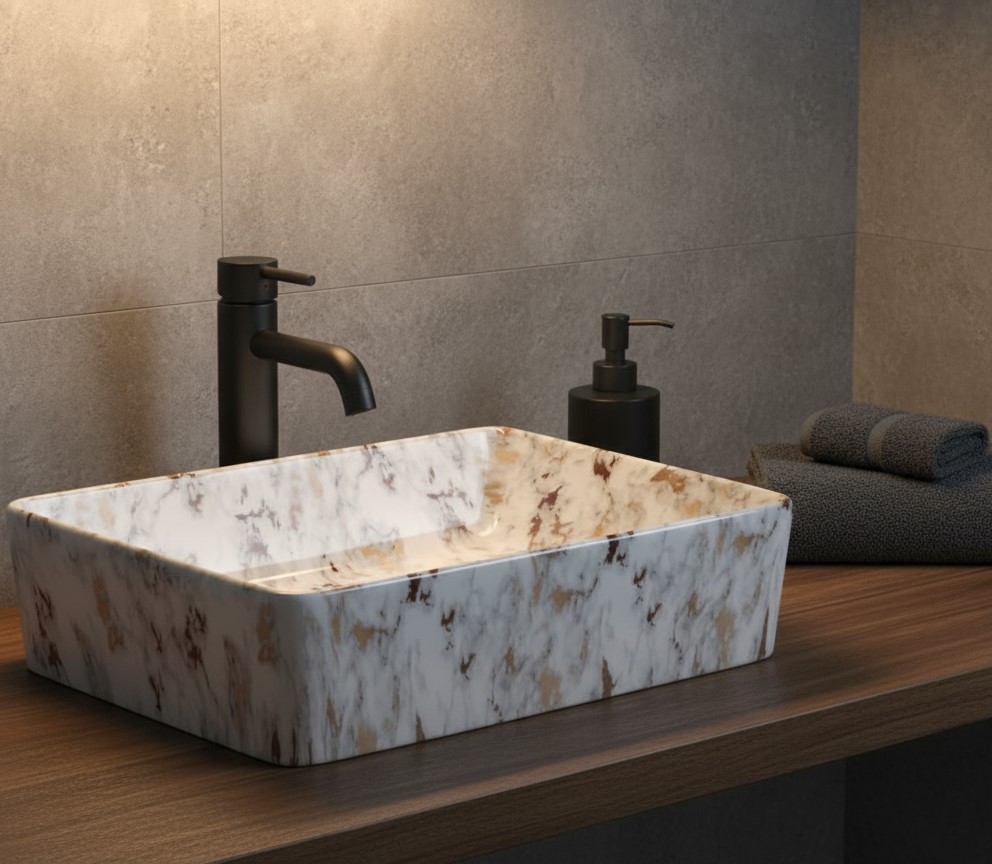 MS-2406 XYLOAN TABLE TOP BASIN GLOSSY (22"X14") - Image 2