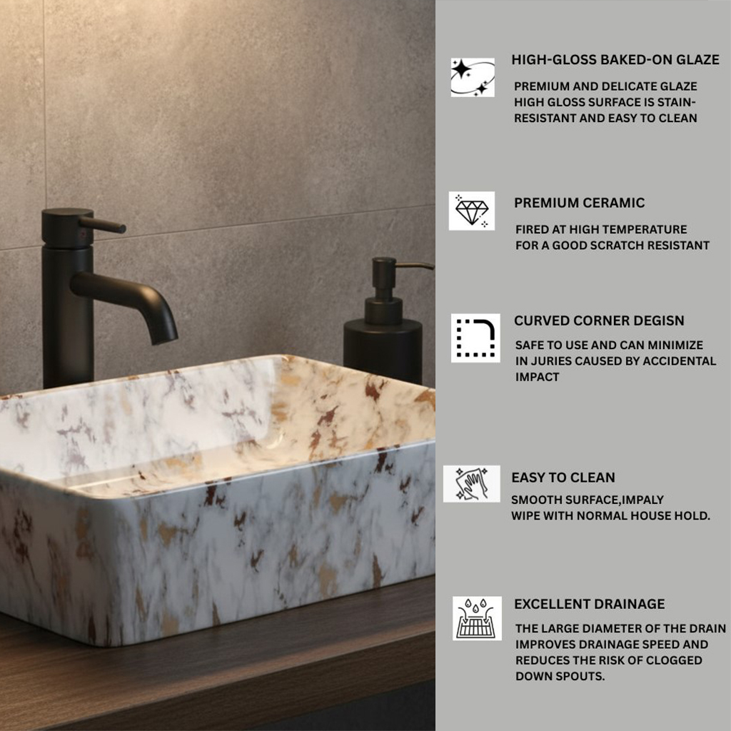 MS-2406 XYLOAN TABLE TOP BASIN GLOSSY (22"X14") - Image 4