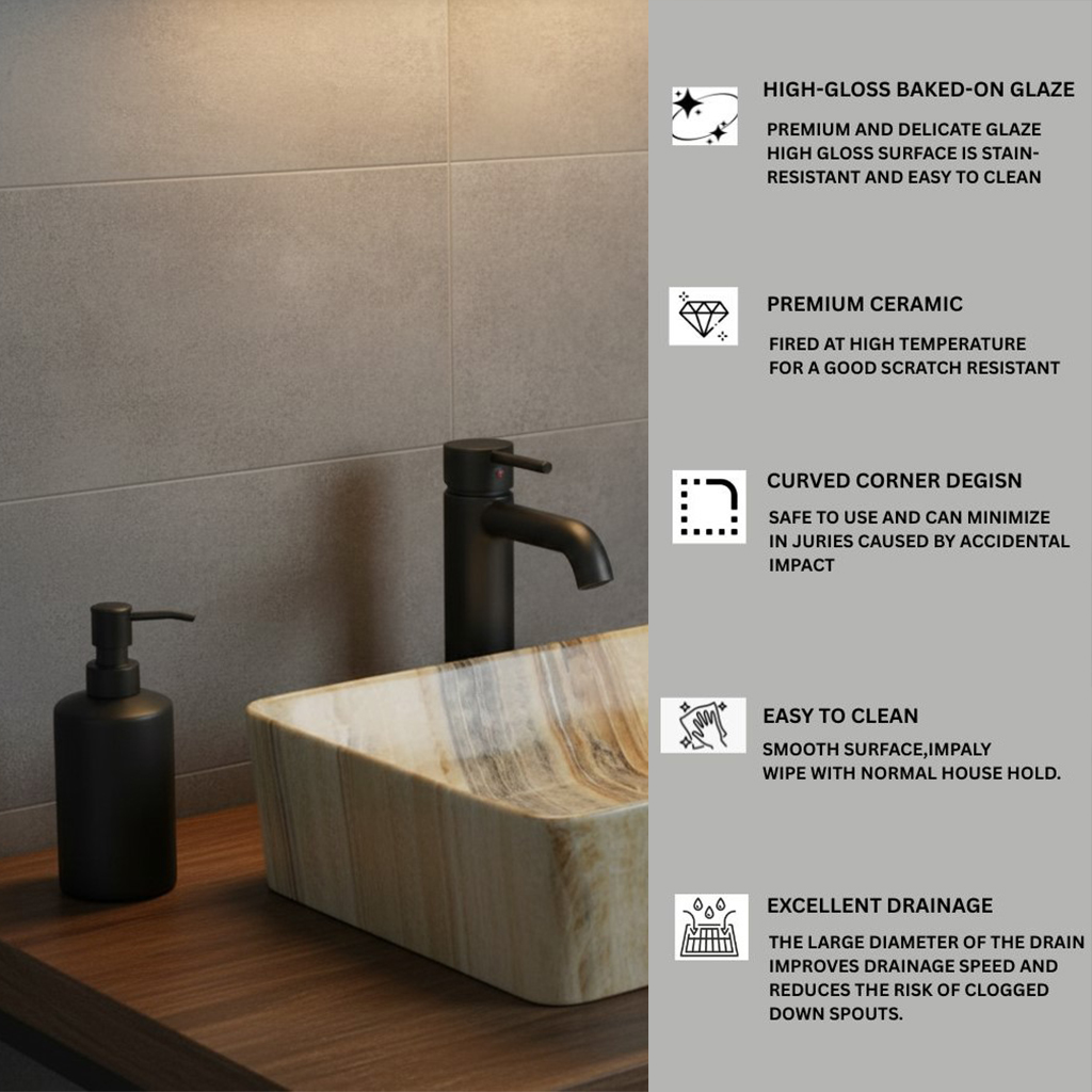 MS-2408 XYLOAN TABLE TOP BASIN GLOSSY (22"X14") - Image 4