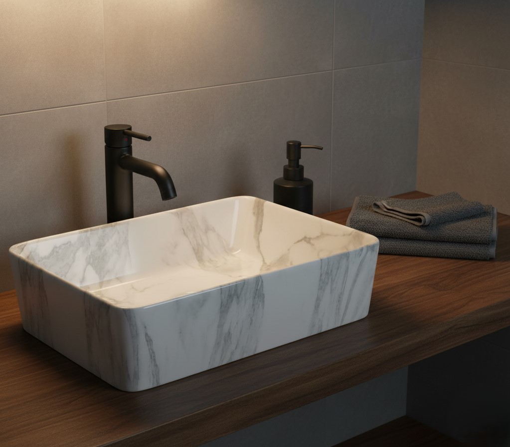 MS-2412 XYLOAN TABLE TOP BASIN GLOSSY (22"X14") - Image 2