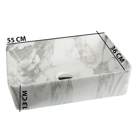 MS-2412 XYLOAN TABLE TOP BASIN GLOSSY (22"X14") - Image 3
