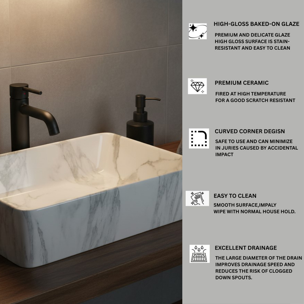 MS-2412 XYLOAN TABLE TOP BASIN GLOSSY (22"X14") - Image 4