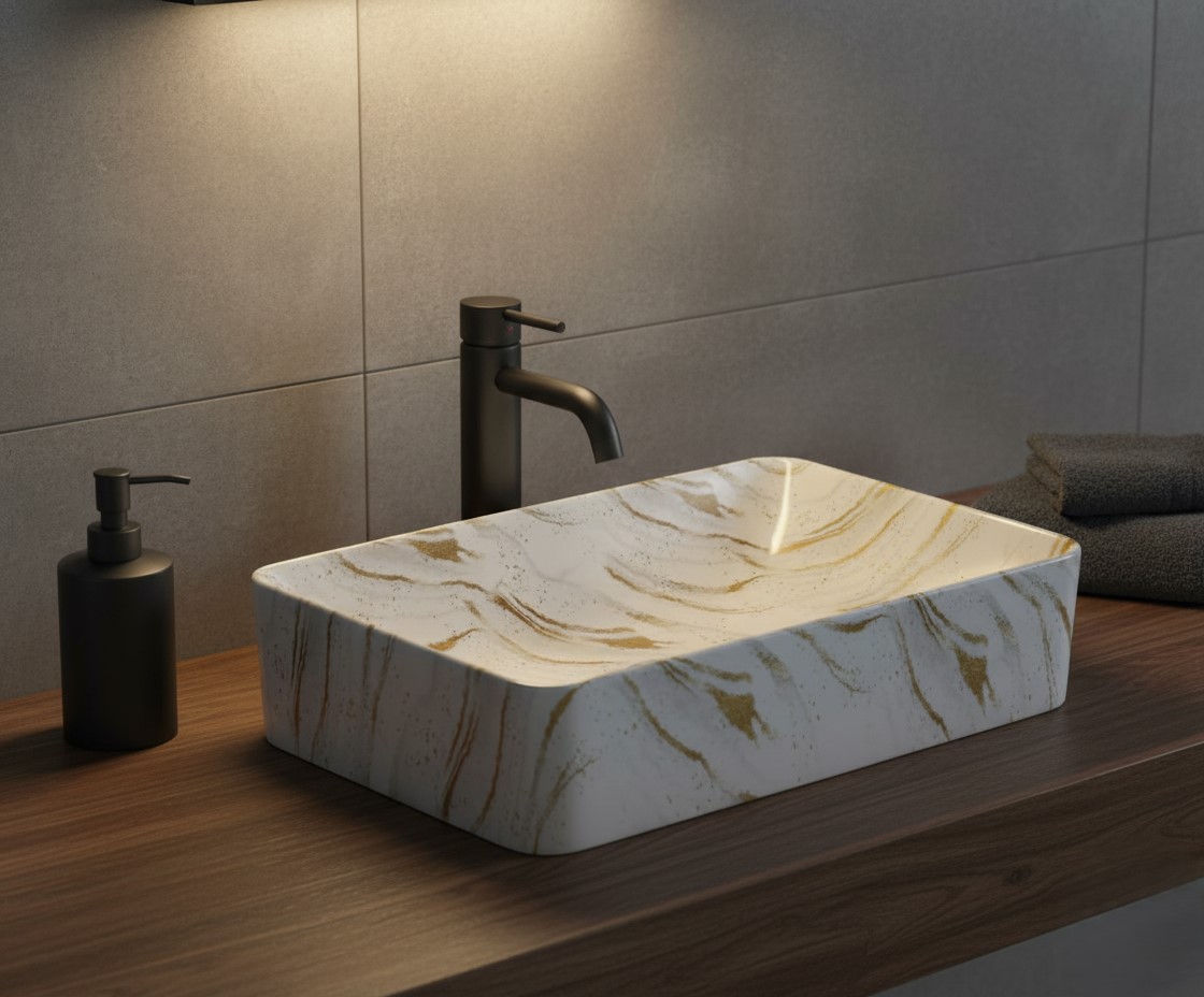 MS-2418 XYLOAN TABLE TOP BASIN GLOSSY (22"X14") - Image 2