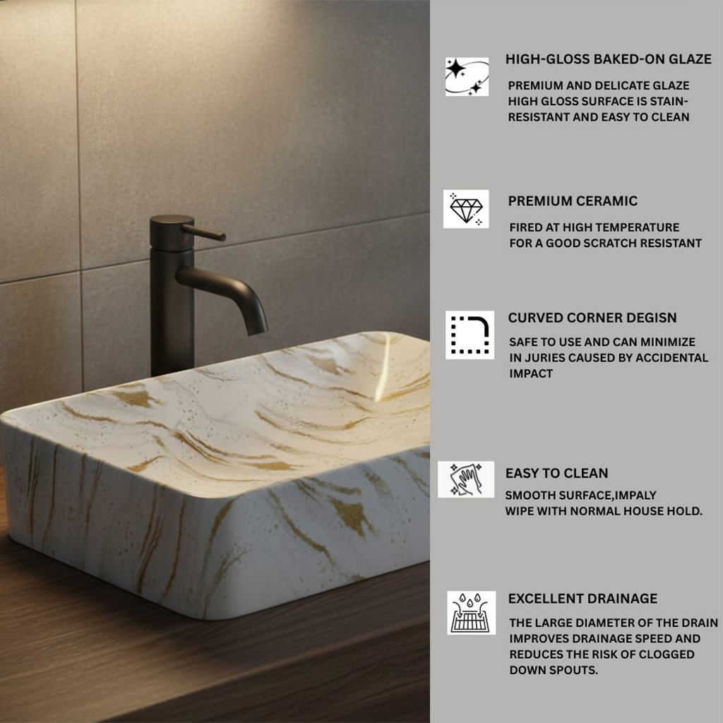 MS-2418 XYLOAN TABLE TOP BASIN GLOSSY (22"X14") - Image 4