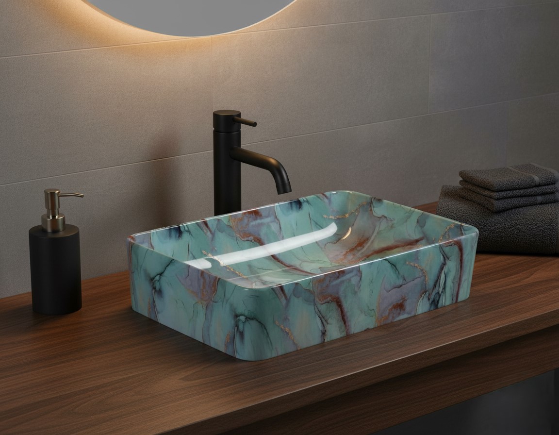 MS-2419 XYLOAN TABLE TOP BASIN GLOSSY (22"X14") - Image 2