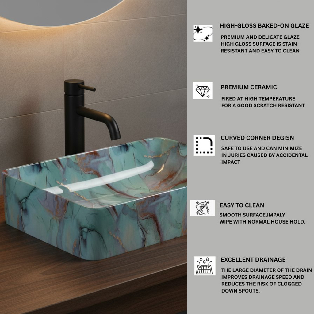 MS-2419 XYLOAN TABLE TOP BASIN GLOSSY (22"X14") - Image 4