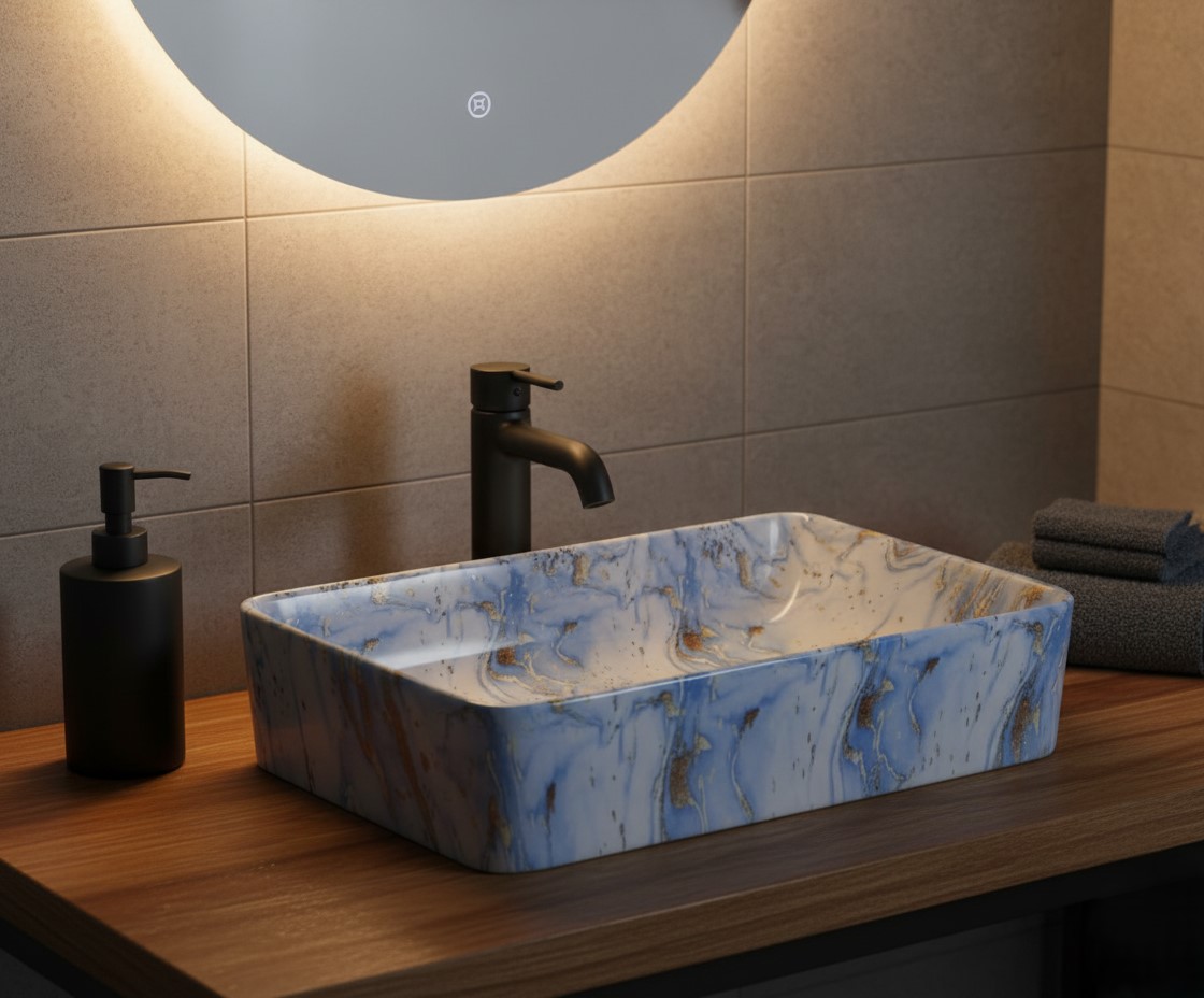 MS-2420 XYLOAN TABLE TOP BASIN GLOSSY (22"X14") - Image 2