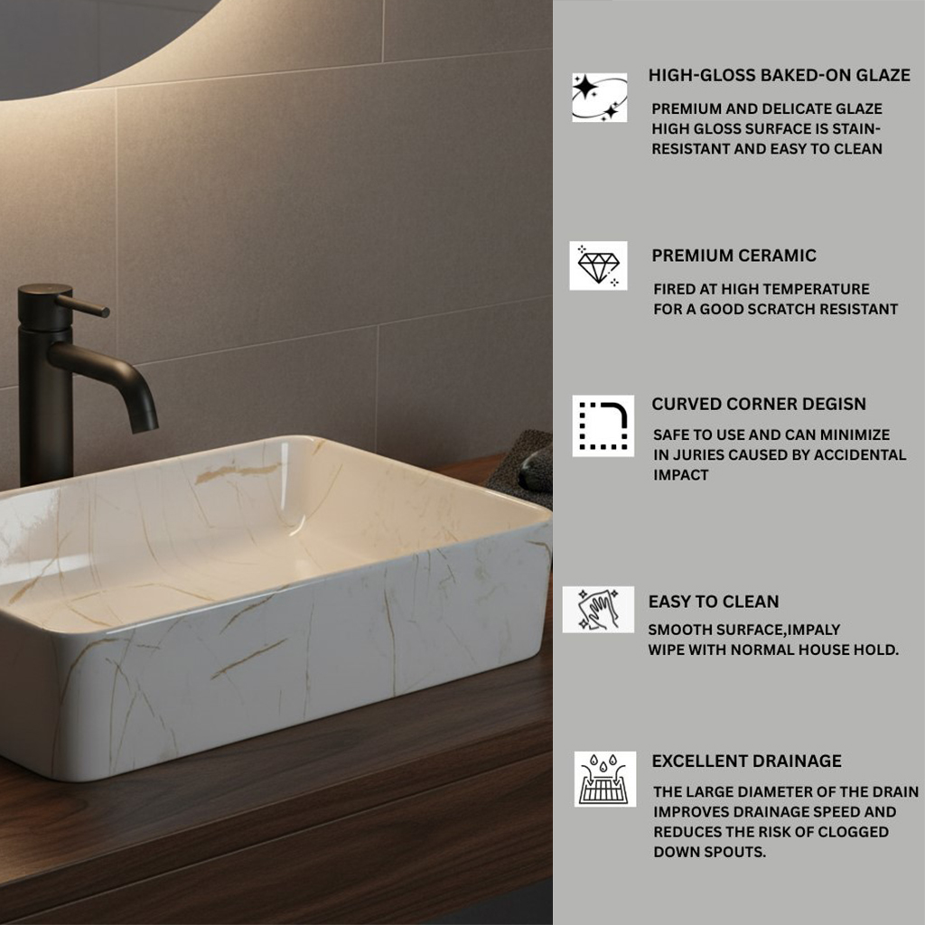 MS-2421 XYLOAN TABLE TOP BASIN GLOSSY (22"X14") - Image 4