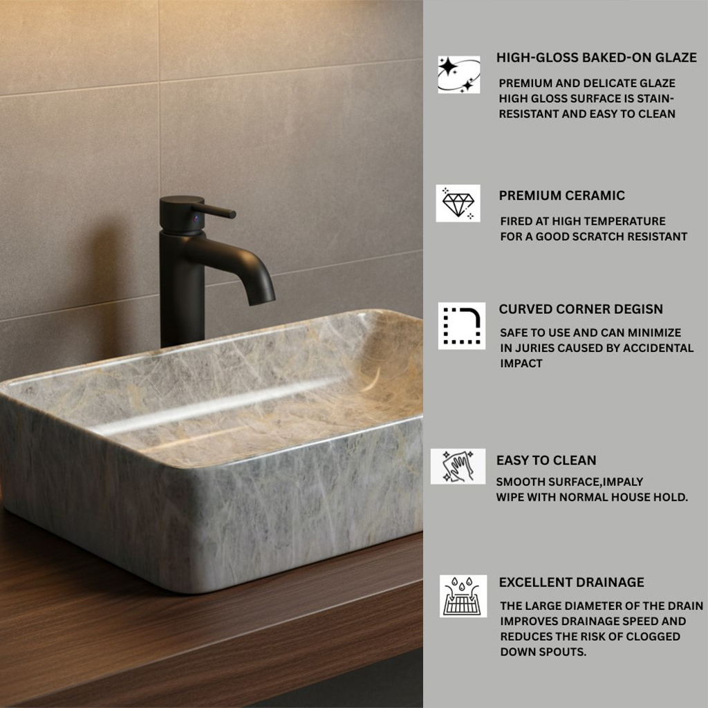 MS-2422 XYLOAN TABLE TOP BASIN GLOSSY (22"X14") - Image 4