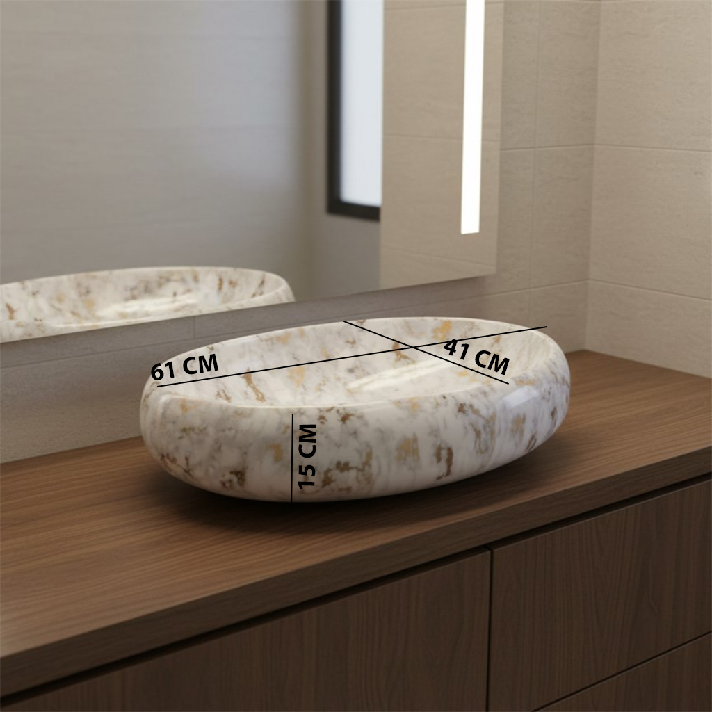 MS-2502 XYLOAN TABLE TOP BASIN GLOSSY (24"X16") - Image 3