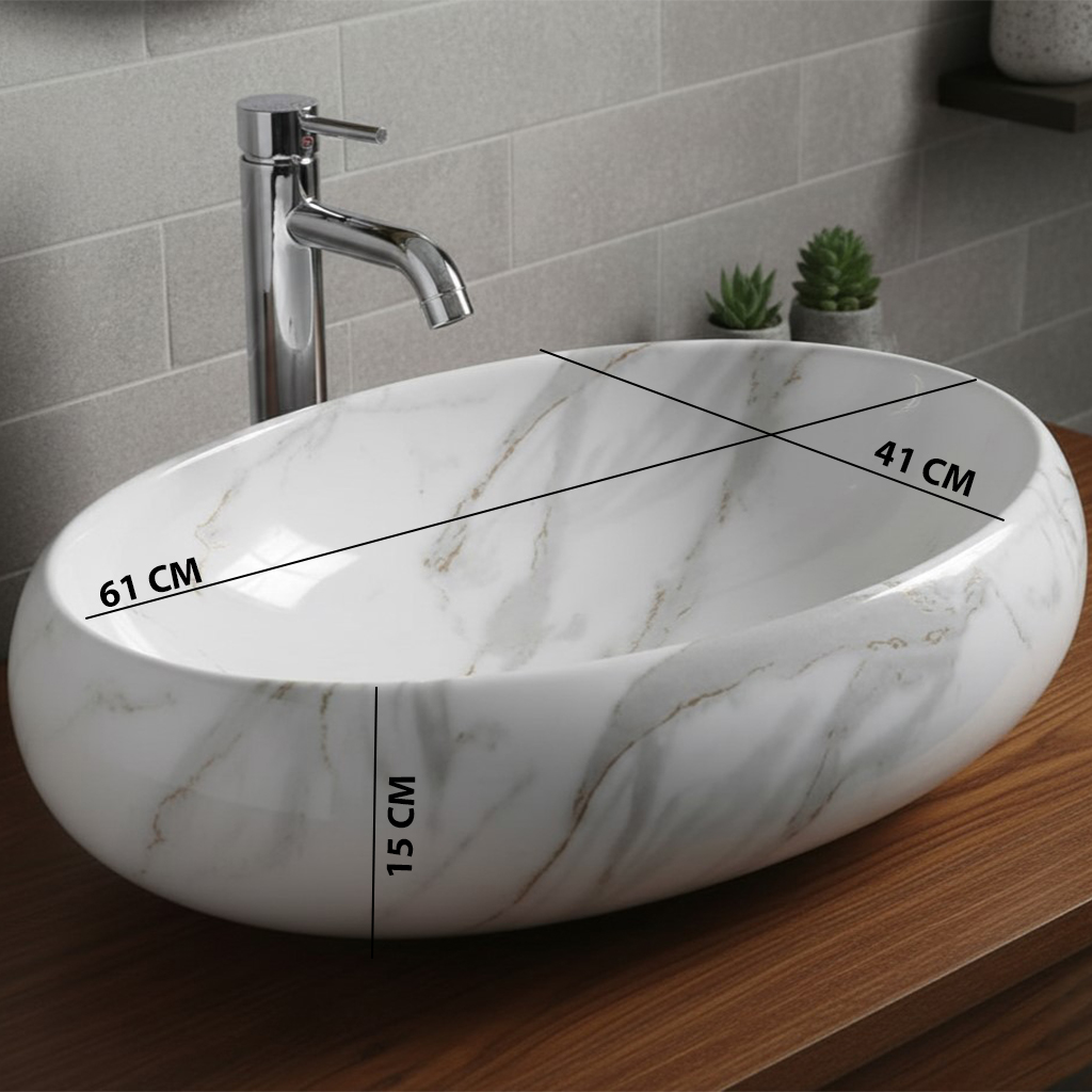 MS-2504 XYLOAN TABLE TOP BASIN GLOSSY (24"X16") - Image 3