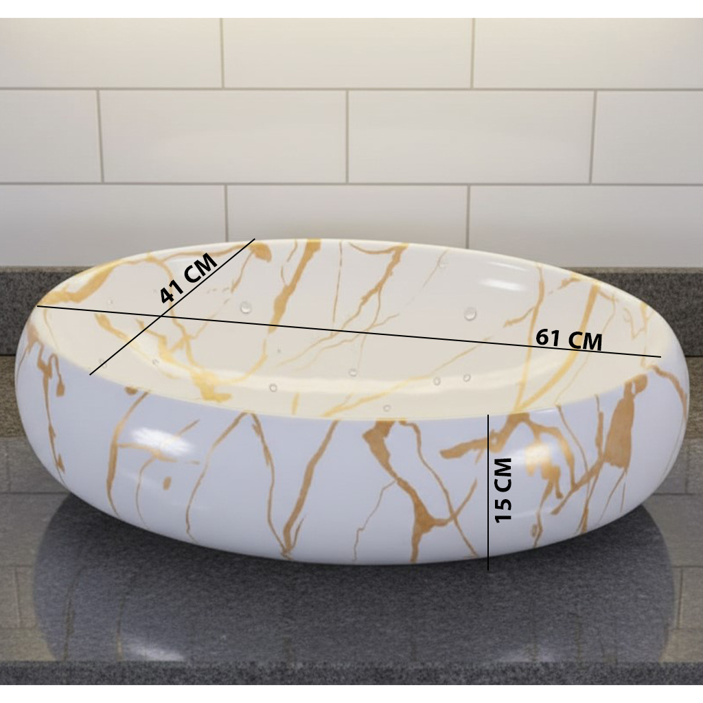 MS-2505 XYLOAN TABLE TOP BASIN GLOSSY (24"X16") - Image 3