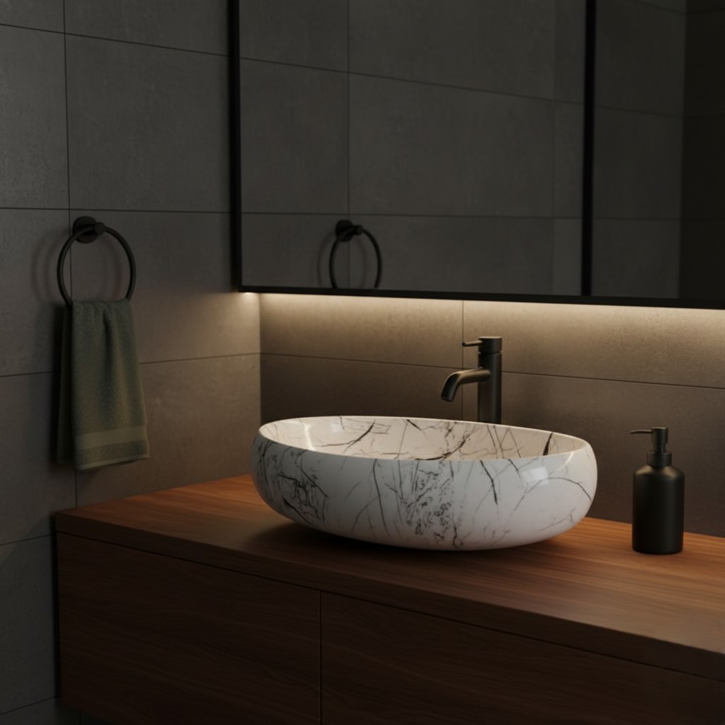 MS-2506 XYLOAN TABLE TOP BASIN GLOSSY (24"X16") - Image 2