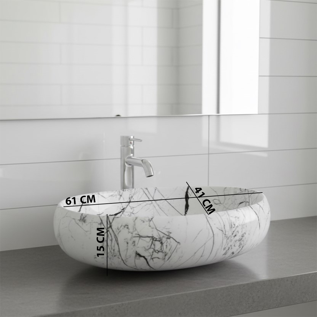 MS-2506 XYLOAN TABLE TOP BASIN GLOSSY (24"X16") - Image 3