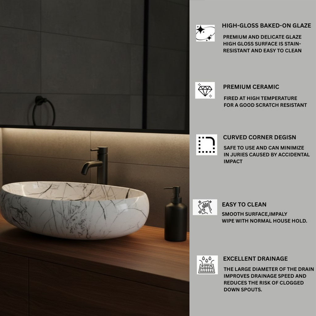 MS-2506 XYLOAN TABLE TOP BASIN GLOSSY (24"X16") - Image 4