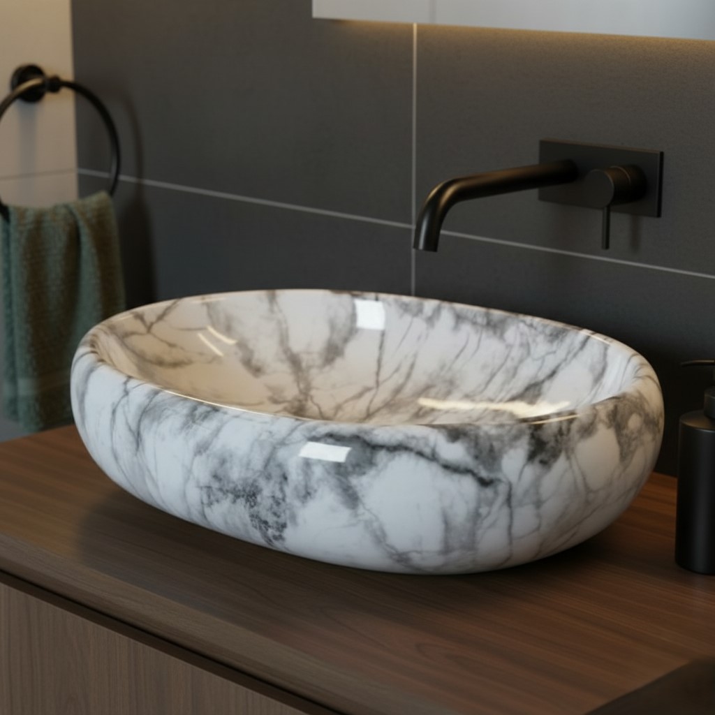 MS-2507 XYLOAN TABLE TOP BASIN GLOSSY (24"X16") - Image 2