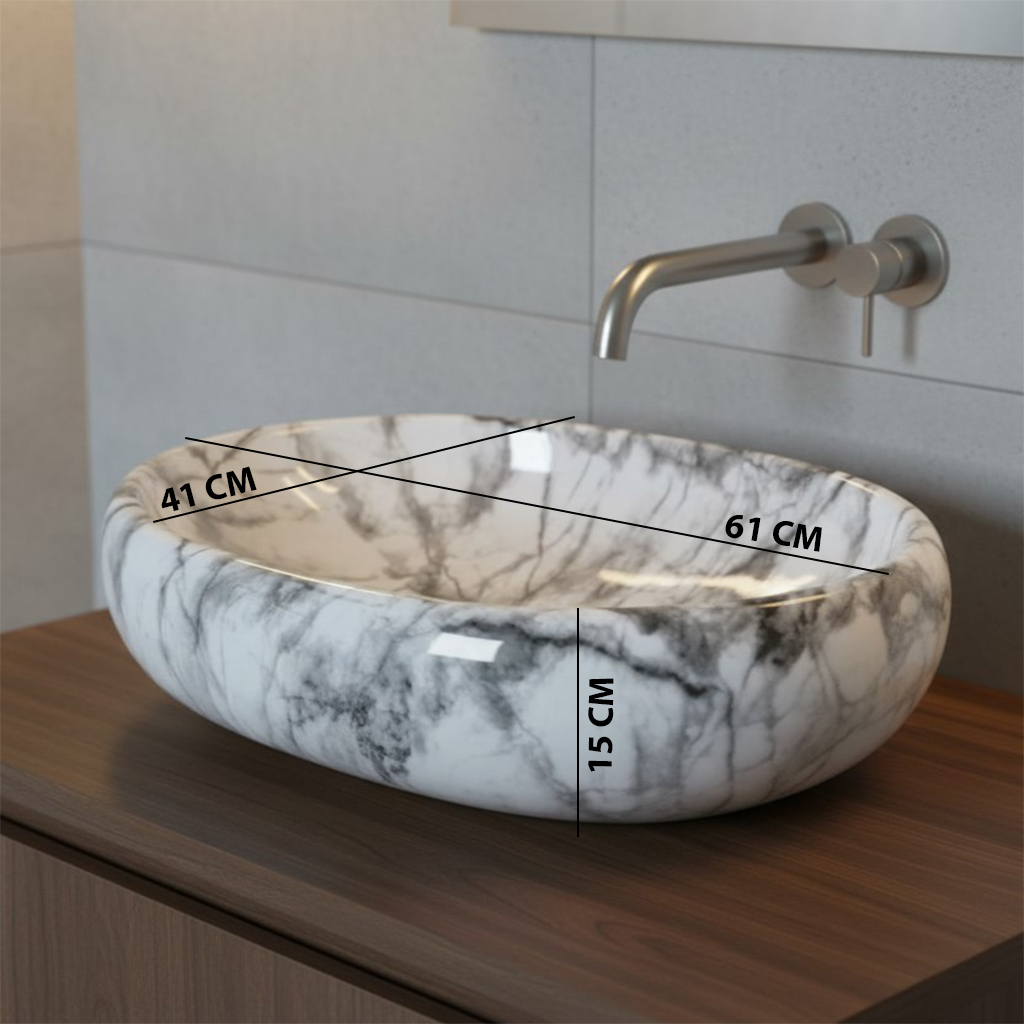MS-2507 XYLOAN TABLE TOP BASIN GLOSSY (24"X16") - Image 3