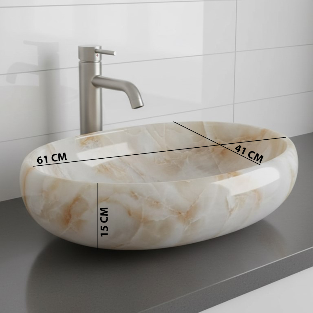 MS-2509 XYLOAN TABLE TOP BASIN GLOSSY (24"X16") - Image 3