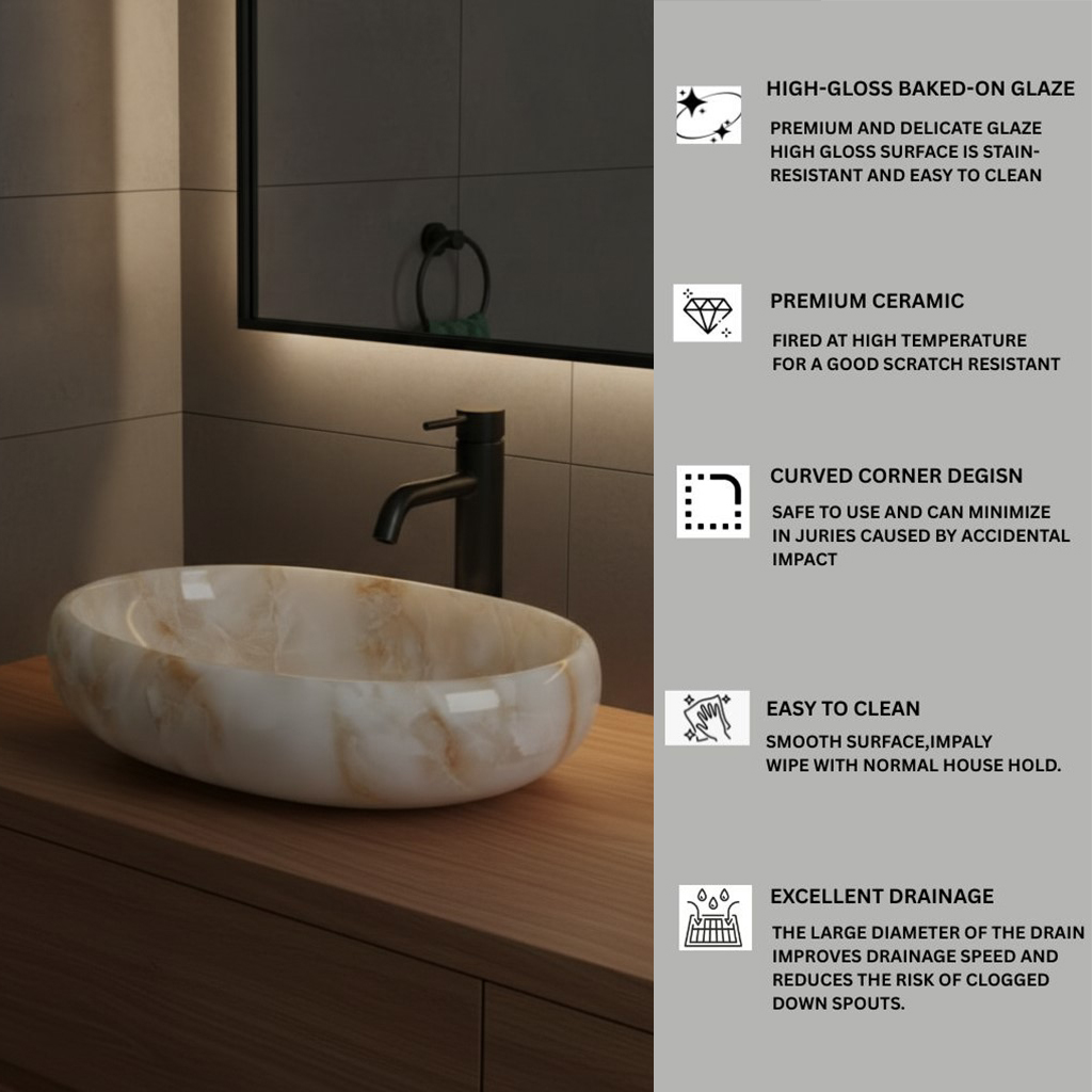 MS-2509 XYLOAN TABLE TOP BASIN GLOSSY (24"X16") - Image 4