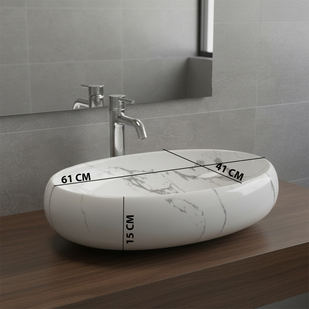 MS-2510 XYLOAN TABLE TOP BASIN GLOSSY (24"X16") - Image 3
