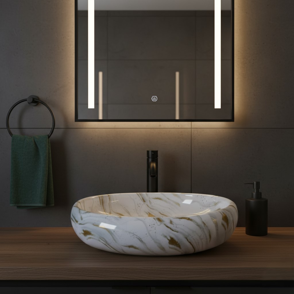 MS-2511 XYLOAN TABLE TOP BASIN GLOSSY (24"X16") - Image 2