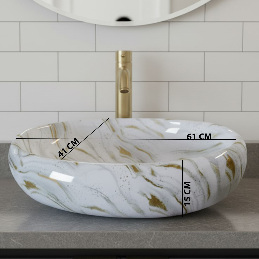 MS-2511 XYLOAN TABLE TOP BASIN GLOSSY (24"X16") - Image 3