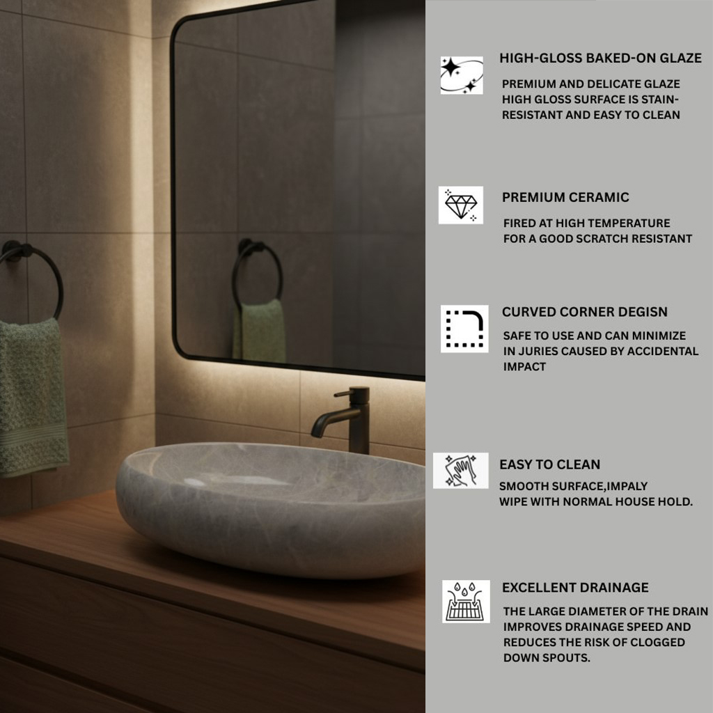 MS-2514 XYLOAN TABLE TOP BASIN GLOSSY (24"X16") - Image 4