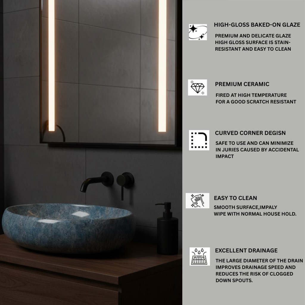 MS-2515 XYLOAN TABLE TOP BASIN GLOSSY (24"X16") - Image 4