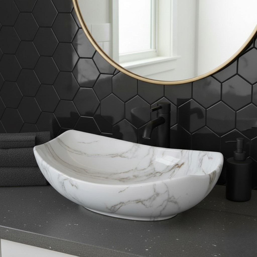 MS-2604 XYLOAN MODERN TABLE TOP BASIN GLOSSY (22"X15") - Image 2