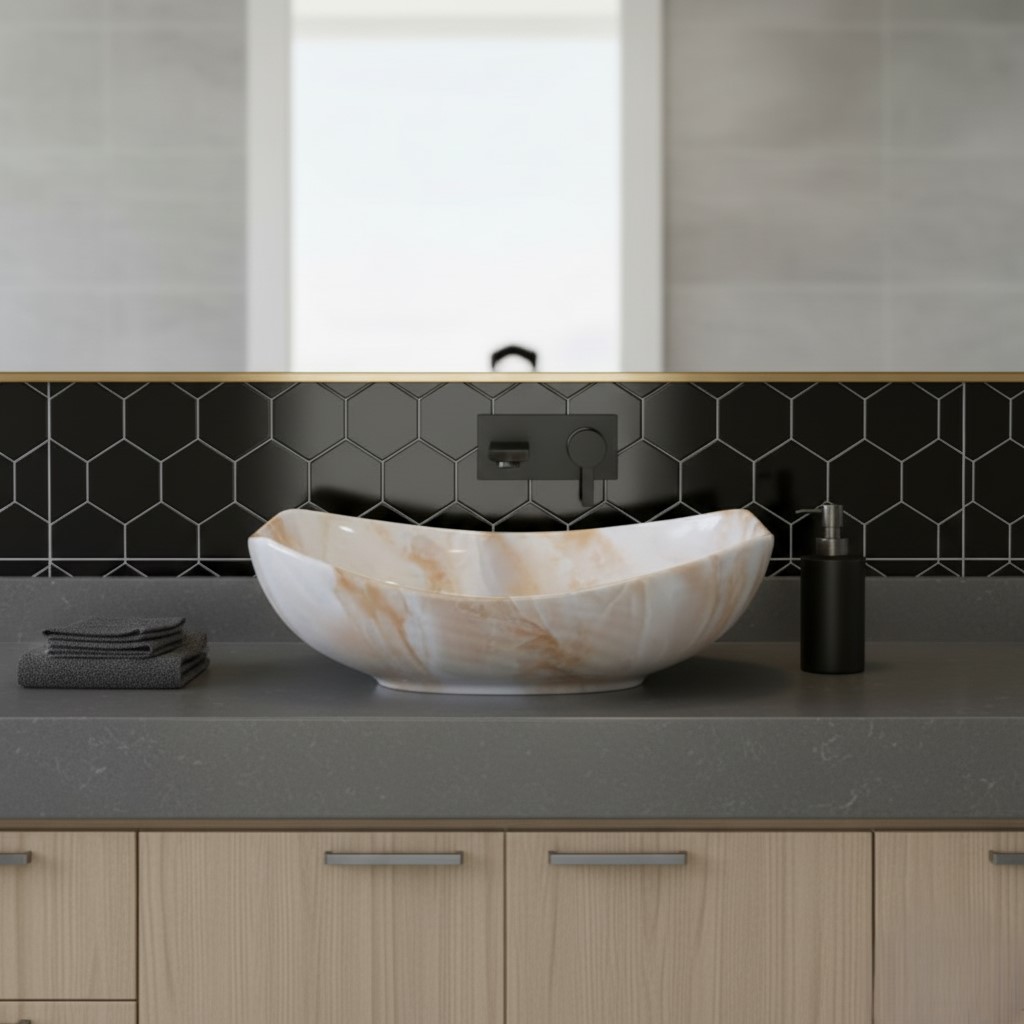 MS-2609 XYLOAN MODERN TABLE TOP BASIN GLOSSY (22"X15") - Image 2