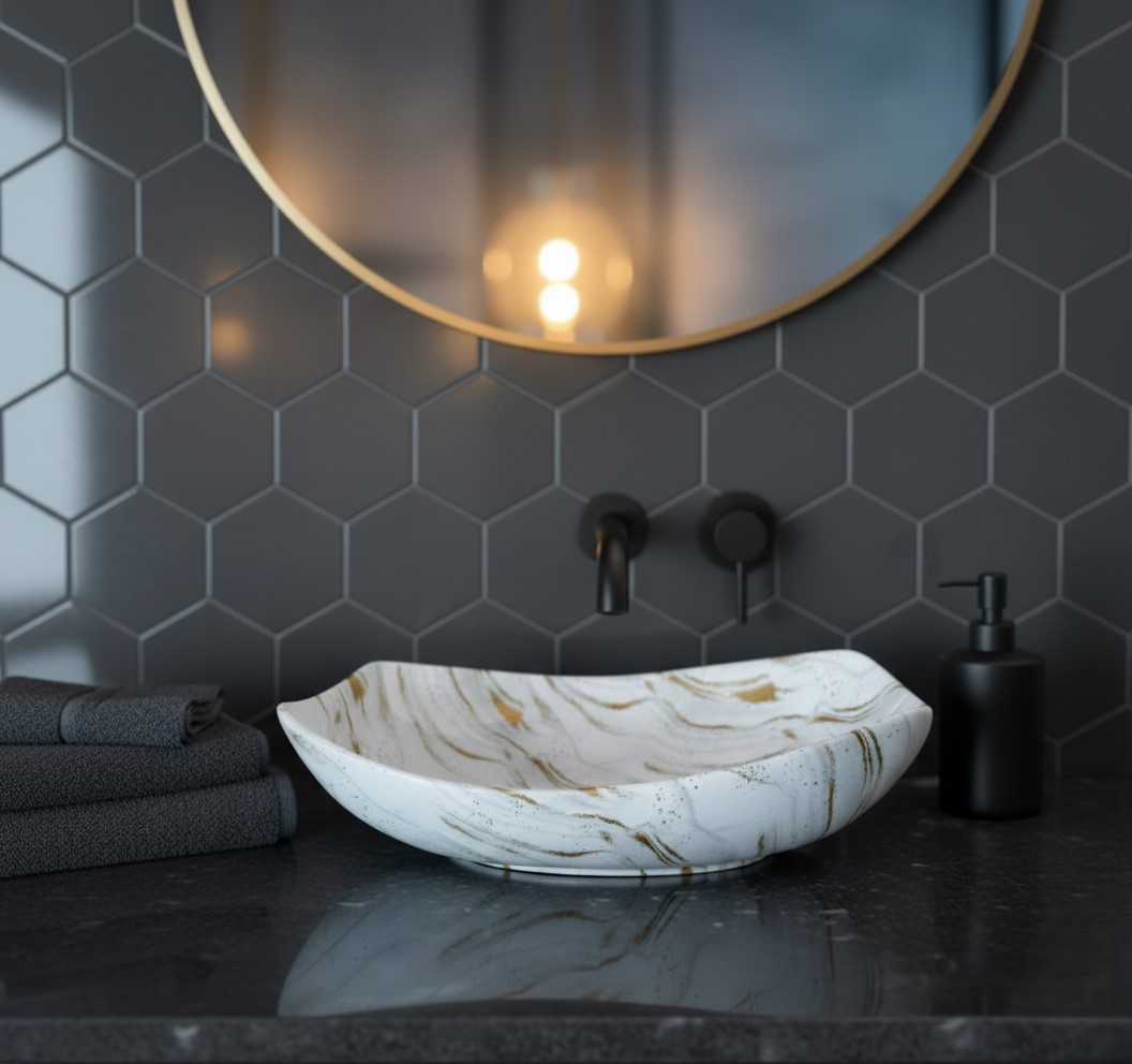 MS-2612 XYLOAN MODERN TABLE TOP BASIN GLOSSY (22"X15") - Image 2