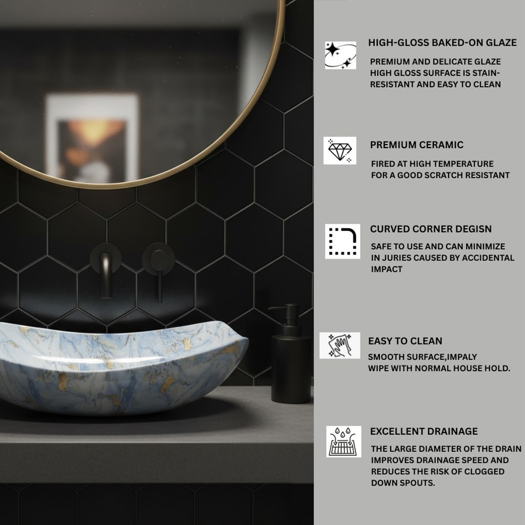 MS-2613 XYLOAN MODERN TABLE TOP BASIN GLOSSY (22"X16") - Image 4